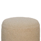 Bouclé Cream Round Footstool