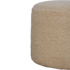 Bouclé Cream Round Footstool