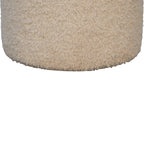 Bouclé Cream Round Footstool