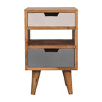 Mini Grey and White Cut-Out Bedside