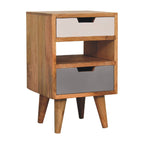 Mini Grey and White Cut-Out Bedside