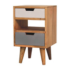 Mini Grey and White Cut-Out Bedside