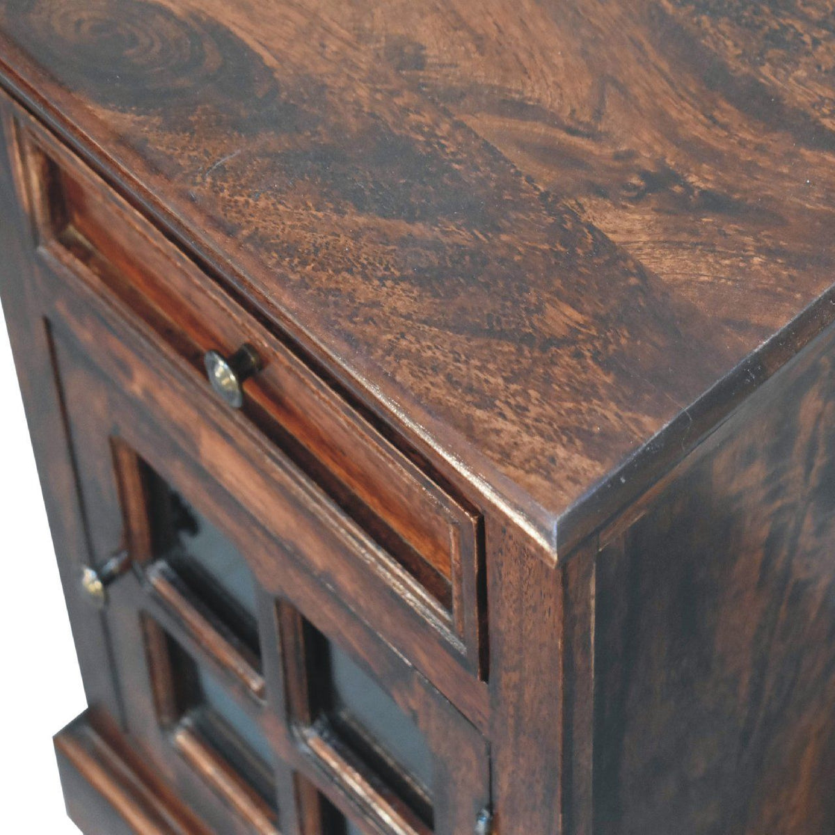 Cherry Bedside with Glazed Door