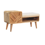Bouclé Carved Telephone Table