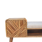 Bouclé Carved Telephone Table