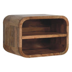 Oak-Tone Floating Open Curve Bedside