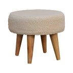 Cream Bouclé Petite Footstool