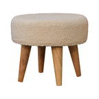 Cream Bouclé Petite Footstool