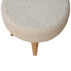 Cream Bouclé Petite Footstool