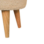 Cream Bouclé Petite Footstool