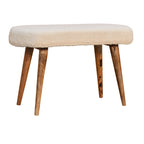 Cream Bouclé Nordic Bench