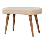 Cream Bouclé Nordic Bench