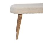 Cream Bouclé Nordic Bench
