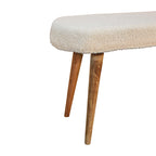 Cream Bouclé Nordic Bench