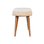 Cream Bouclé Nordic Bench