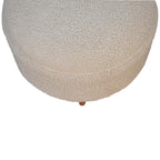 Cream Bouclé Rounded Footstool