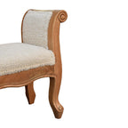 Cream Bouclé French Style Bench