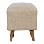 Cream Bouclé Squoval Bench