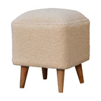 Cream Bouclé Squoval Bench