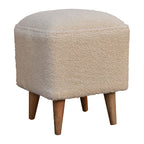 Cream Bouclé Squoval Bench