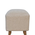 Cream Bouclé Squoval Bench