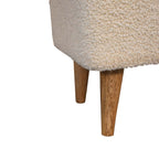 Cream Bouclé Squoval Bench