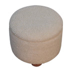 Cream Bouclé Storage Footstool