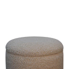 Cream Bouclé Storage Footstool