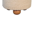 Cream Bouclé Storage Footstool