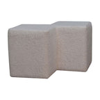 White Bouclé Twin Footstool