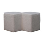 White Bouclé Twin Footstool