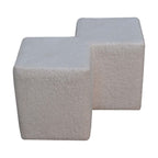 White Bouclé Twin Footstool