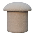 Cream Bouclé Mushroom Footstool