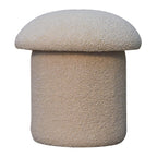 Cream Bouclé Mushroom Footstool