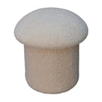Cream Bouclé Mushroom Footstool