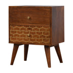 Gold Art Pattern 2 Drawer Bedside