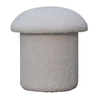 White Bouclé Mushroom Footstool