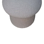 White Bouclé Mushroom Footstool