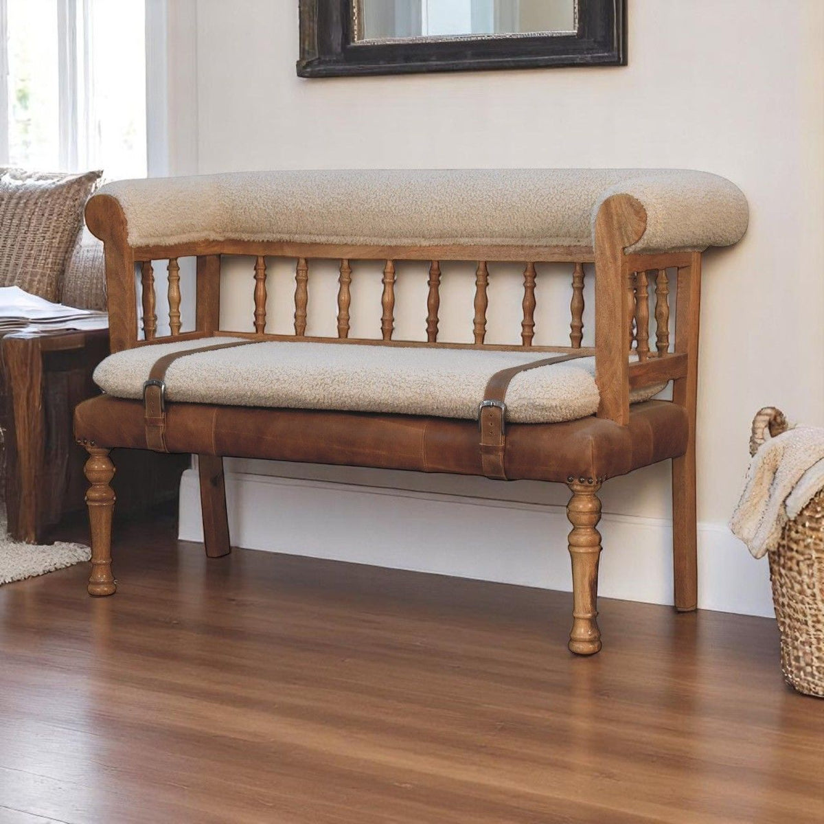 Strapped Hallway Bench