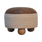 Cream Bouclé Buffalo Footstool