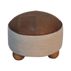 Cream Bouclé Buffalo Footstool