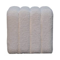 White Wavy Bouclé Footstool