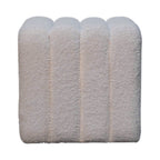 White Wavy Bouclé Footstool