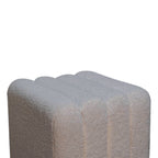 White Wavy Bouclé Footstool