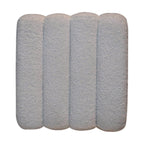 White Wavy Bouclé Footstool