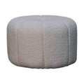 White Bouclé Circus Footstool