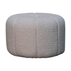 White Bouclé Circus Footstool