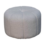 White Bouclé Circus Footstool
