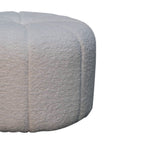 White Bouclé Circus Footstool