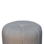 White Bouclé Circus Footstool